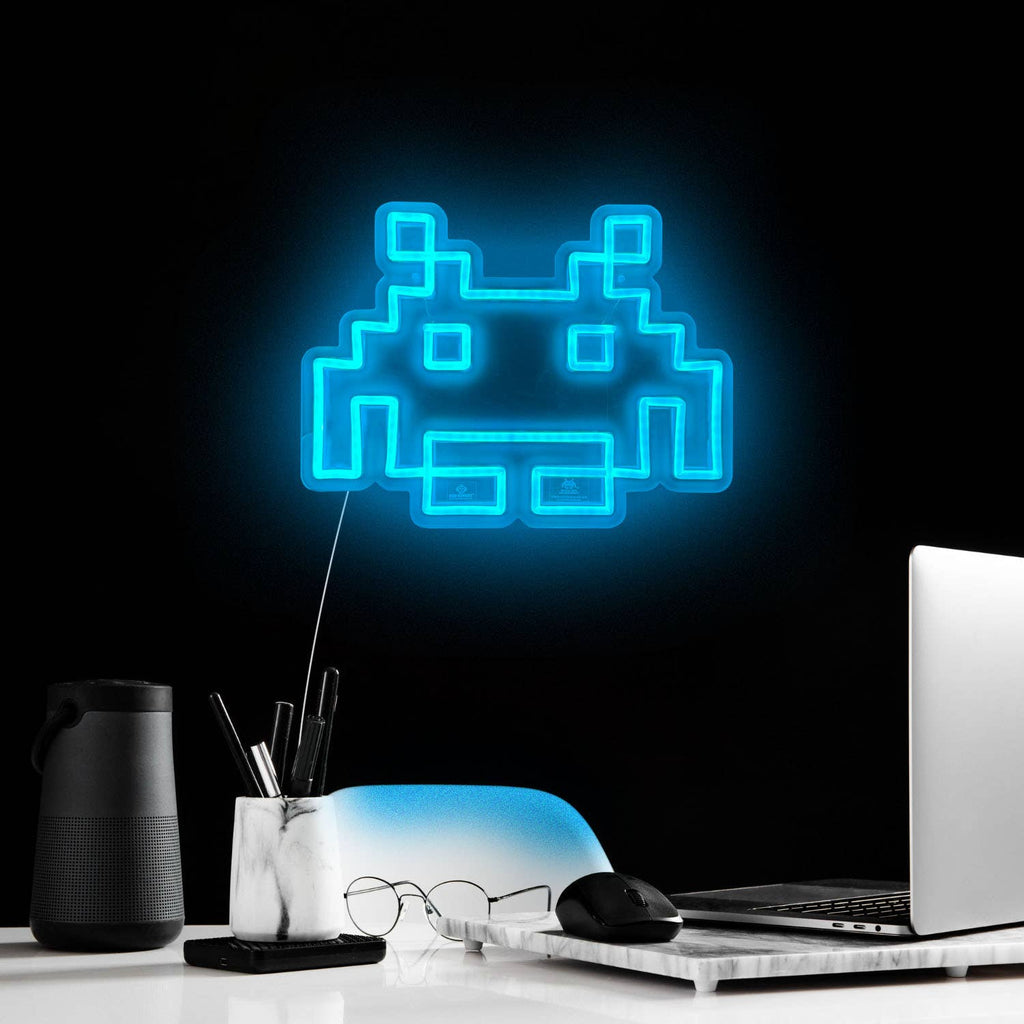 Space Invaders Neon Logo Væglampe