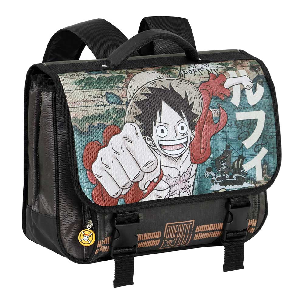 One Piece Skoletaske med Kortmotiv