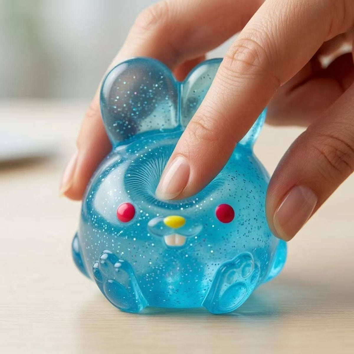 Kanin-squishy – Blødt klemmelegetøj i pastel