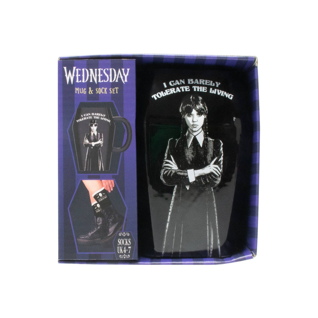 Wednesday Addams Krus & Sokker Sæt i Kistedesign