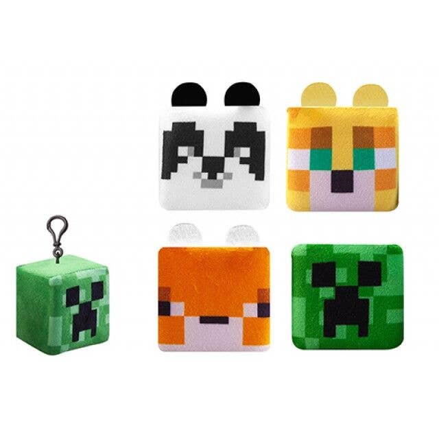 Minecraft Plysfigur med Clip – Kube 8 cm, Assorteret