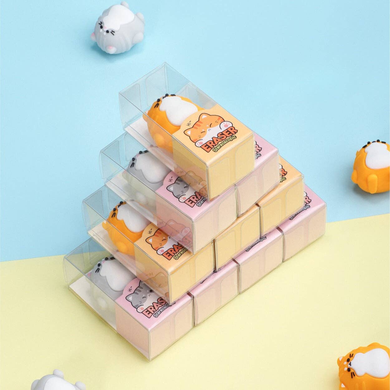 Kawaii Kat Viskelæder – 3D Japanese Style
