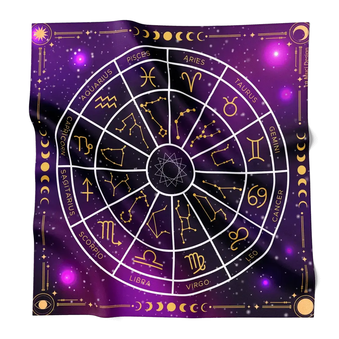 LA MUCI DESIGN – Lilla Zodiac Silkeklæde til tarot og altar