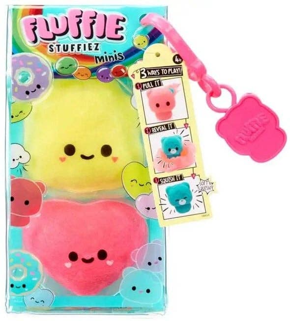 Kiddy-Moov Minis Fluffie Stuffiez – Overraskelses-plysdyr pakke med 2 (assorteret)