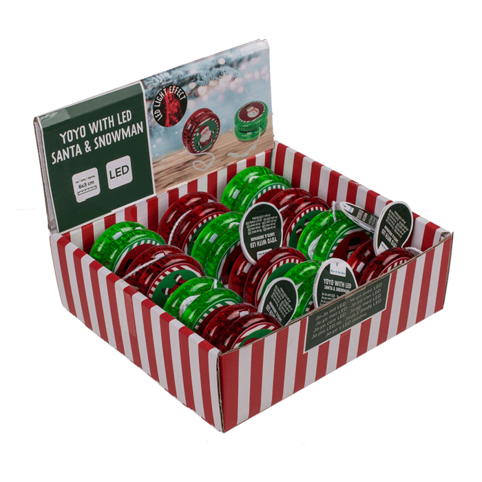 Yoyo med lys og julemotiv – ca. 6 cm