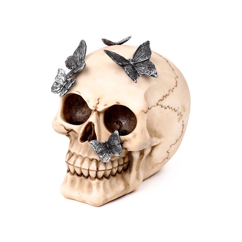 Skull med Metalliske Sommerfugle