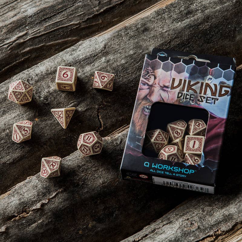 Viking Terningsæt – Beige & Burgundy