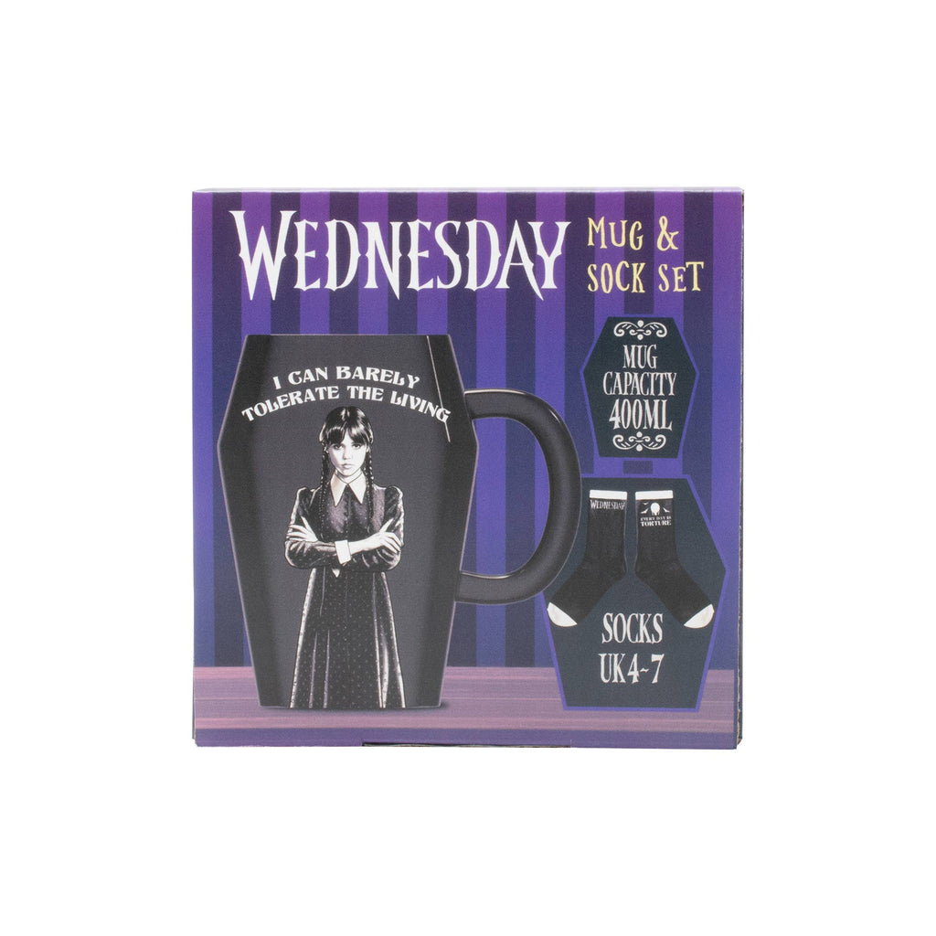 Wednesday Addams Krus & Sokker Sæt i Kistedesign