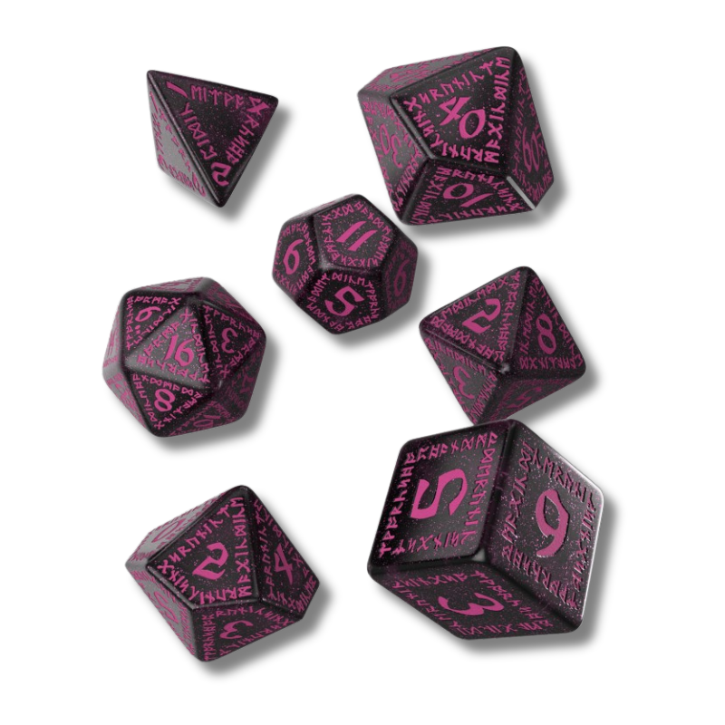 Runiske Terninger – Sort & Magenta