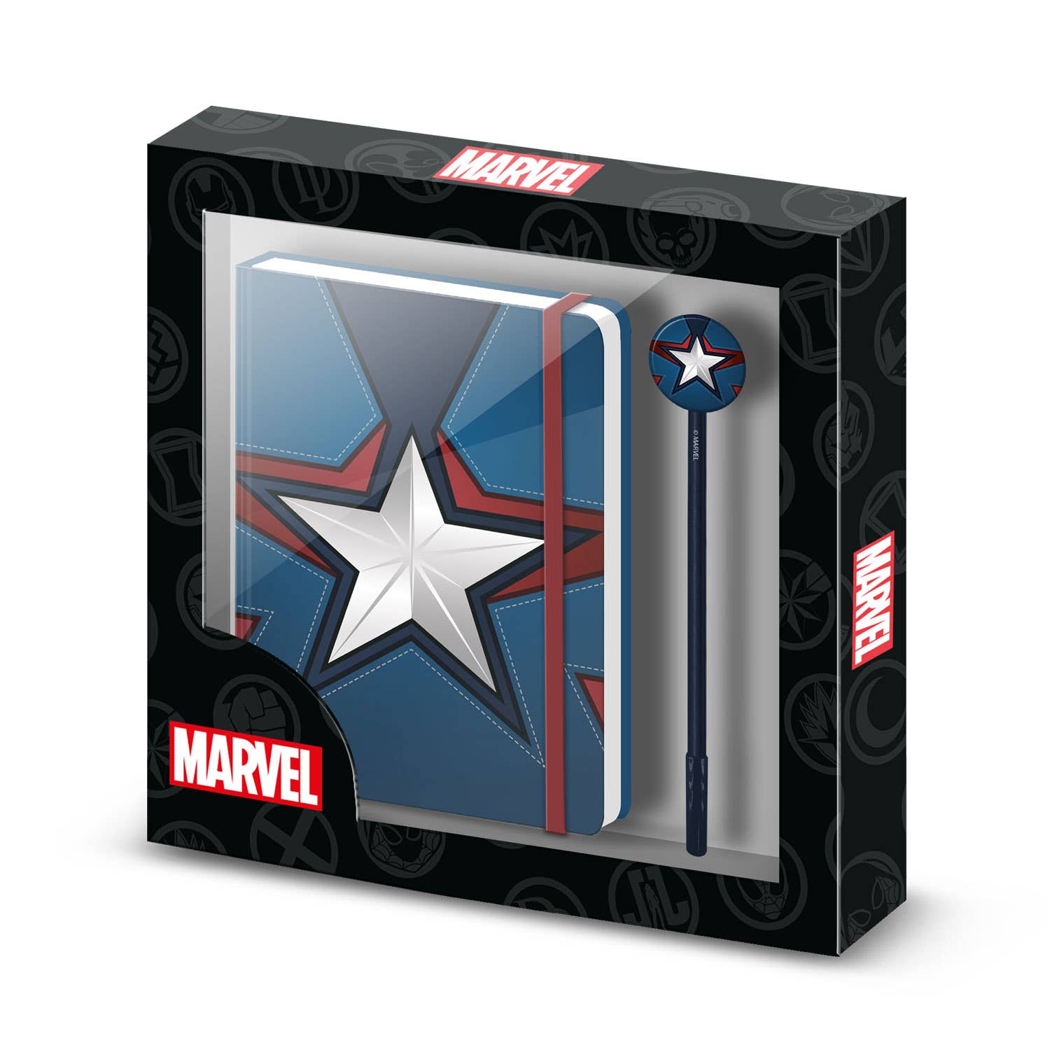 Marvel Captain America Dagbog og Kuglepen Sæt