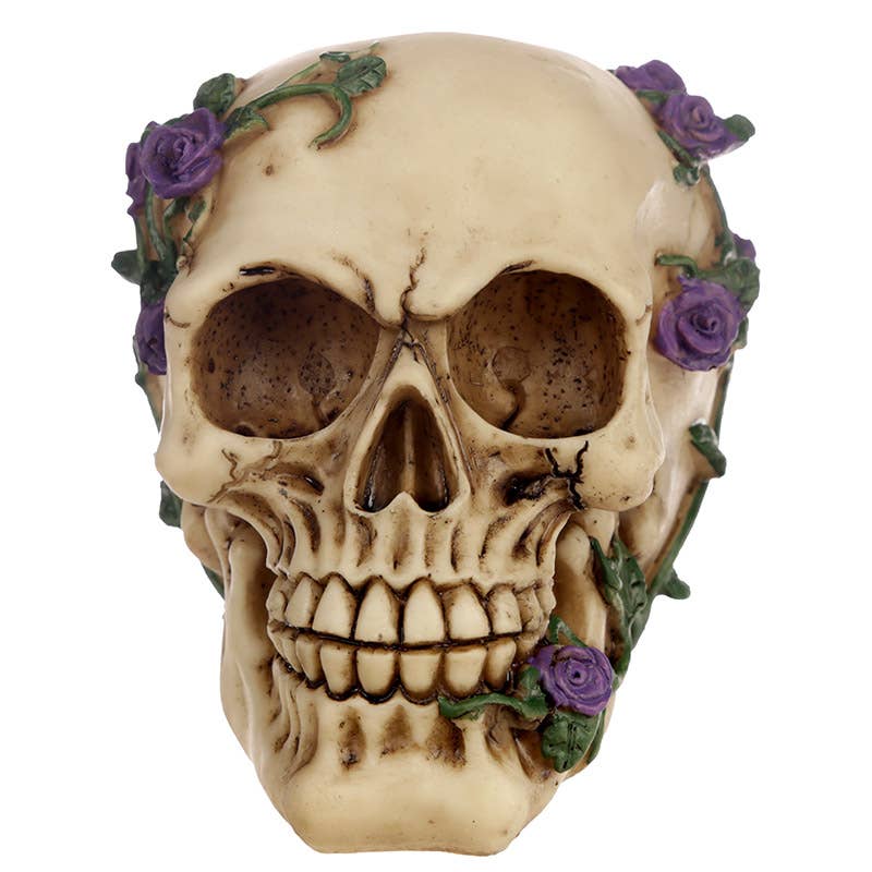 Skull med Lilla Roser