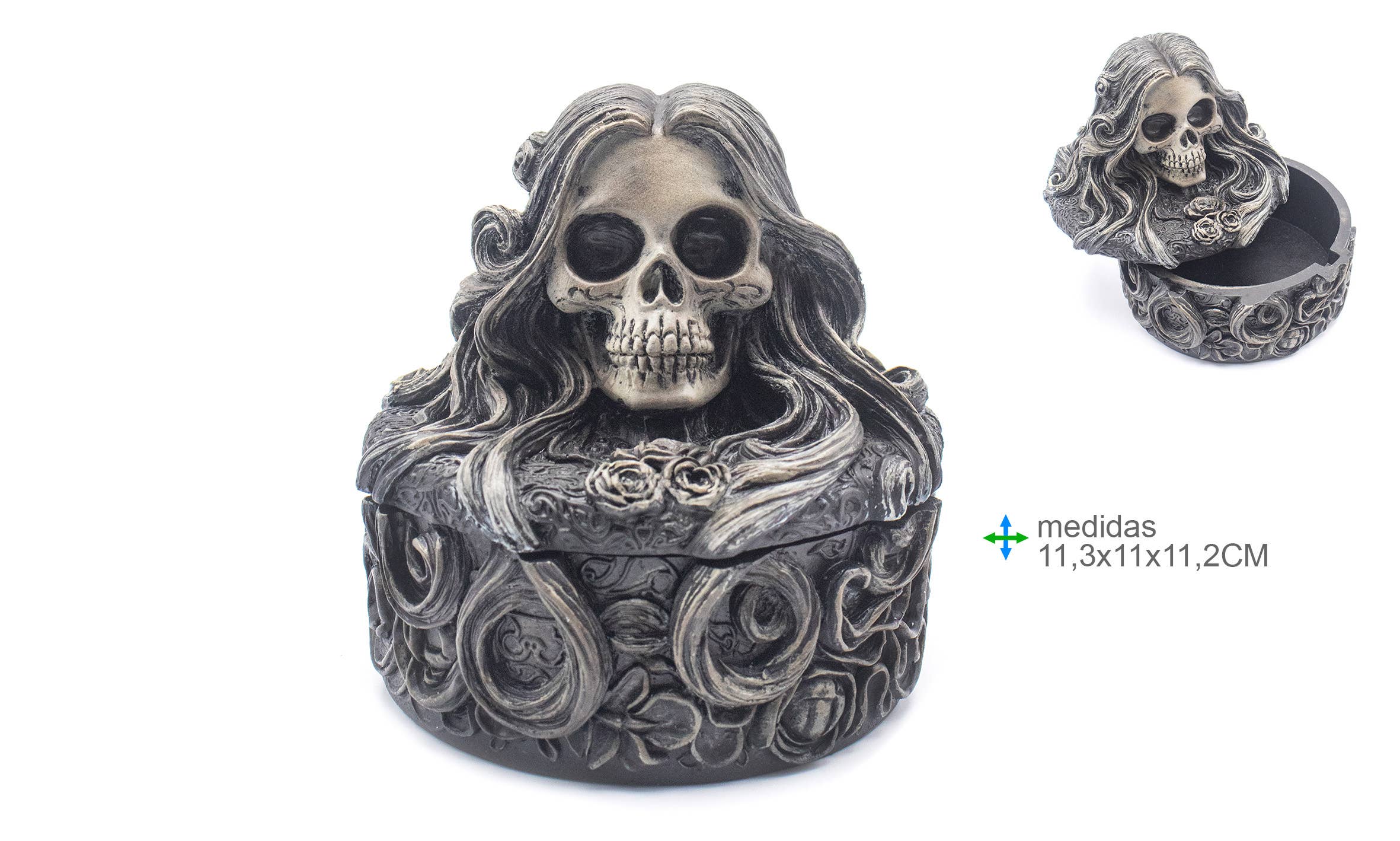 Kranieboks i Harpiks 11,3x11x11,2 cm – Esoterica Arte | Skulls&Bones