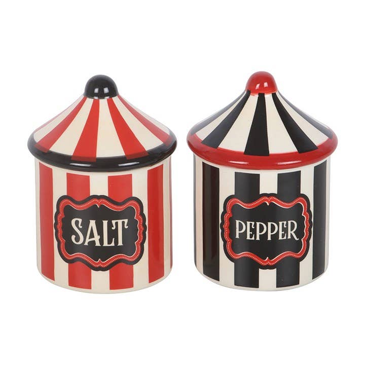 Mystic Circus cirkustelt salt- og peberbøsser