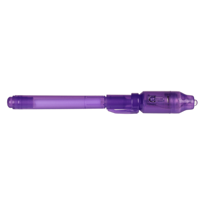 Spionpen med usynligt blæk og UV-lys