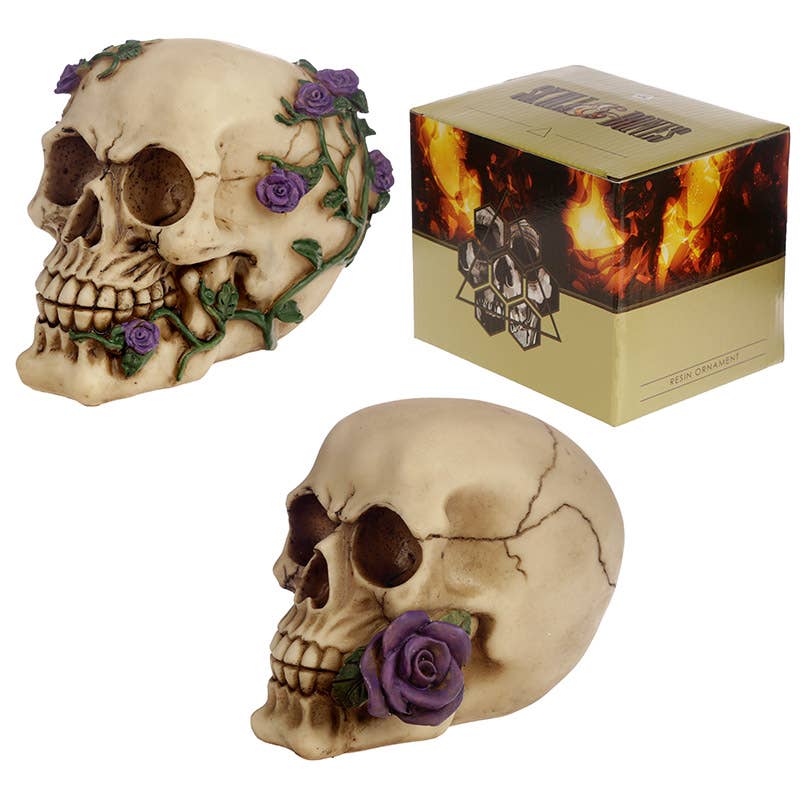 Skull med Lilla Roser