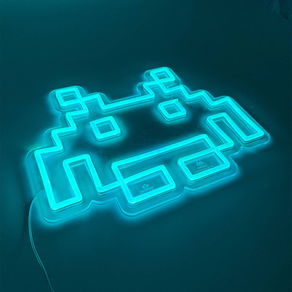 Space Invaders Neon Logo Væglampe