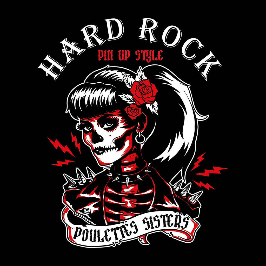 Poulettes Sisters - Damen tanktop 'Hard Rock Pin up Skull' sort