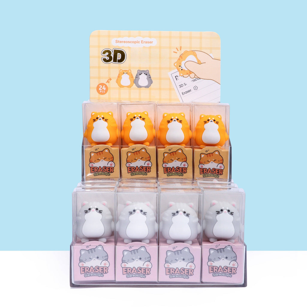 Kawaii Kat Viskelæder – 3D Japanese Style