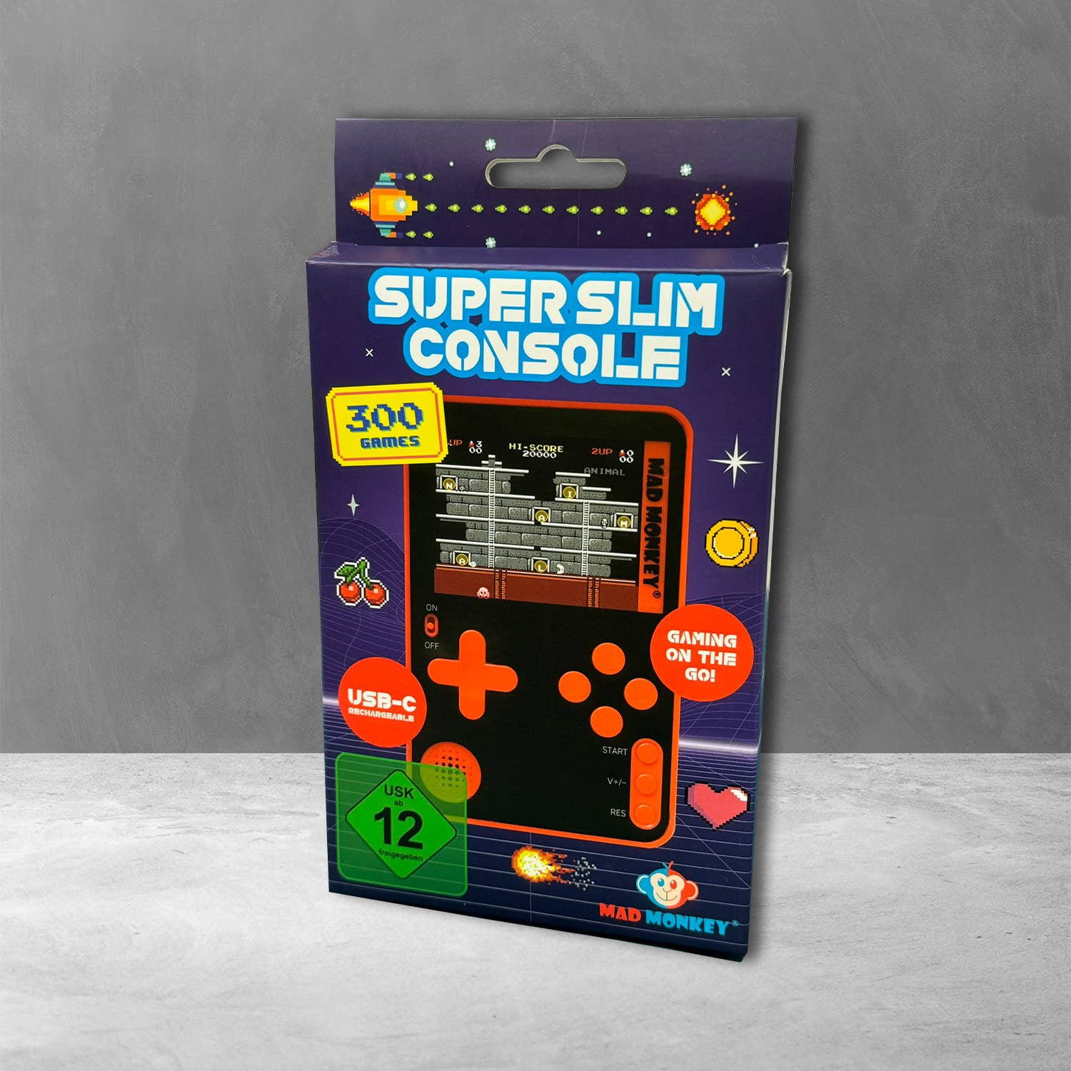 Retro Slim-konsol med 300 8-bit Spil