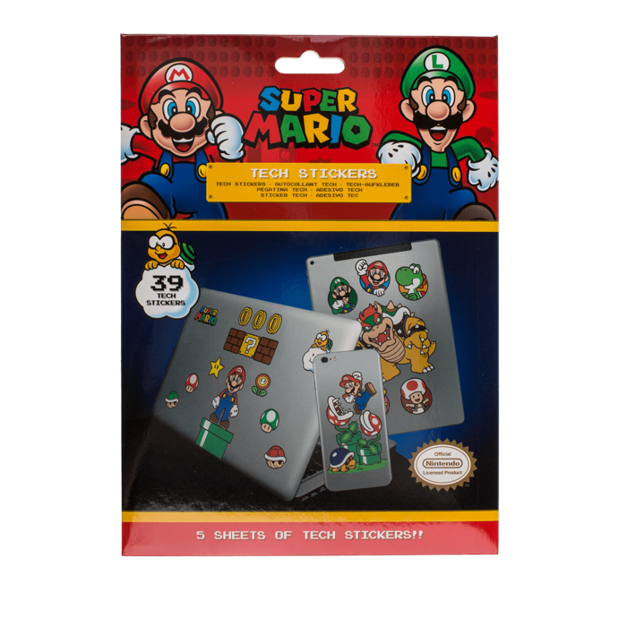 Super Mario – Tech-klistermærkesæt med 39 klistermærker