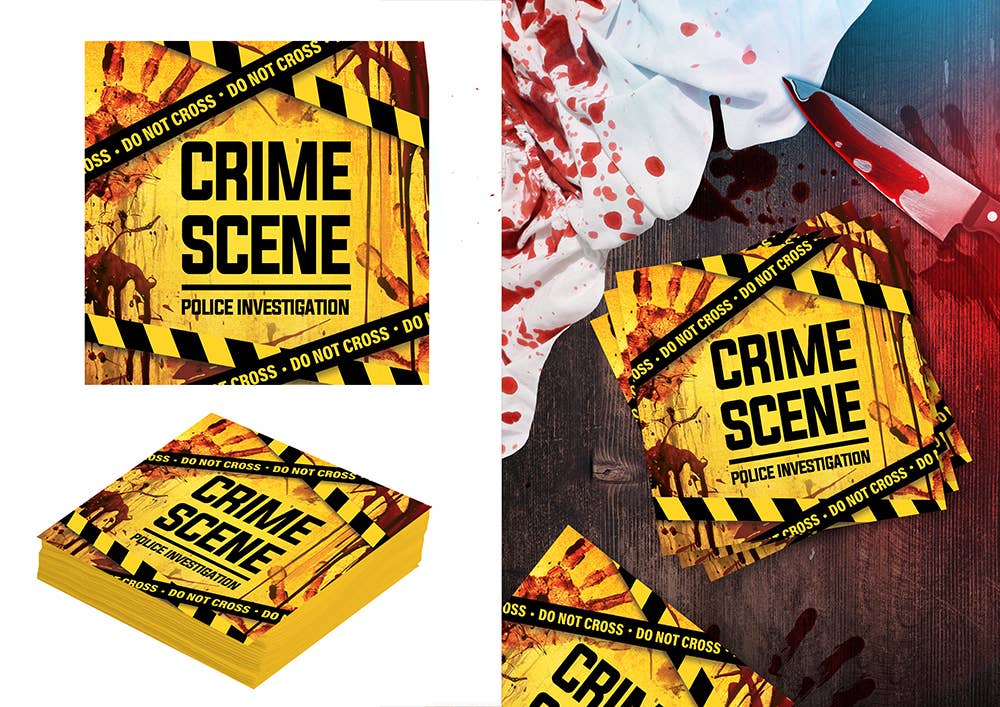 Crime Scene-servietter – 20 stk. – 16 × 16 cm