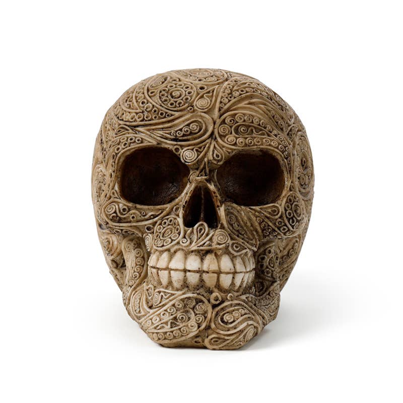 Detaljeret Damask Skull Figurine