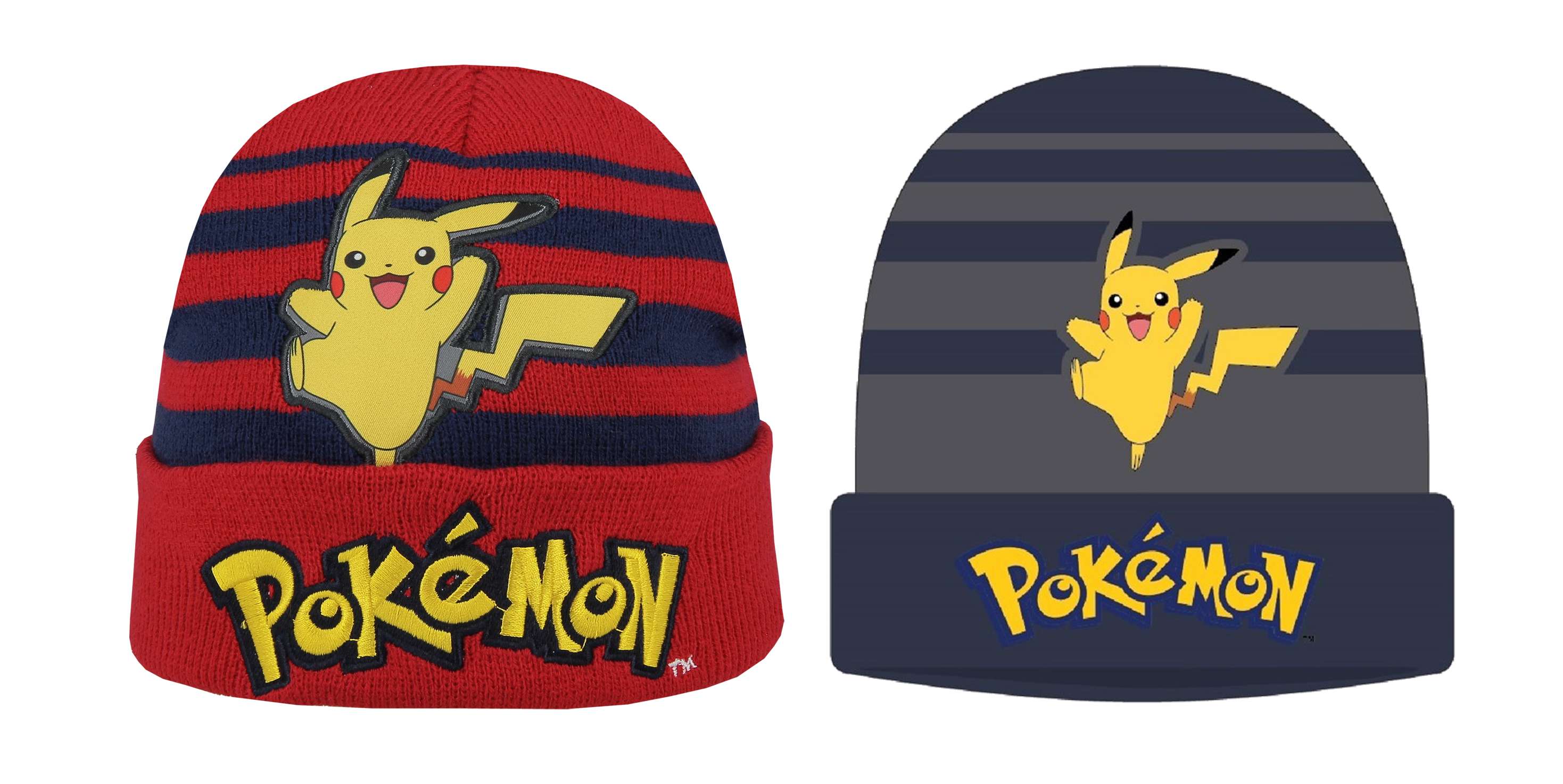 Stribet hue med Pikachu-motiv