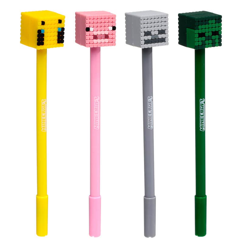 Minecraft – Pen med figurtop – Gris, bi, zombie eller skelet