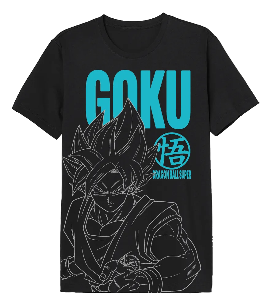 Dragon Ball Super Goku Cyan Logo T-Shirt fra Cotton Division