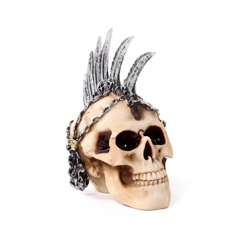 Punk Skull med Mohican, Kæder og Knive