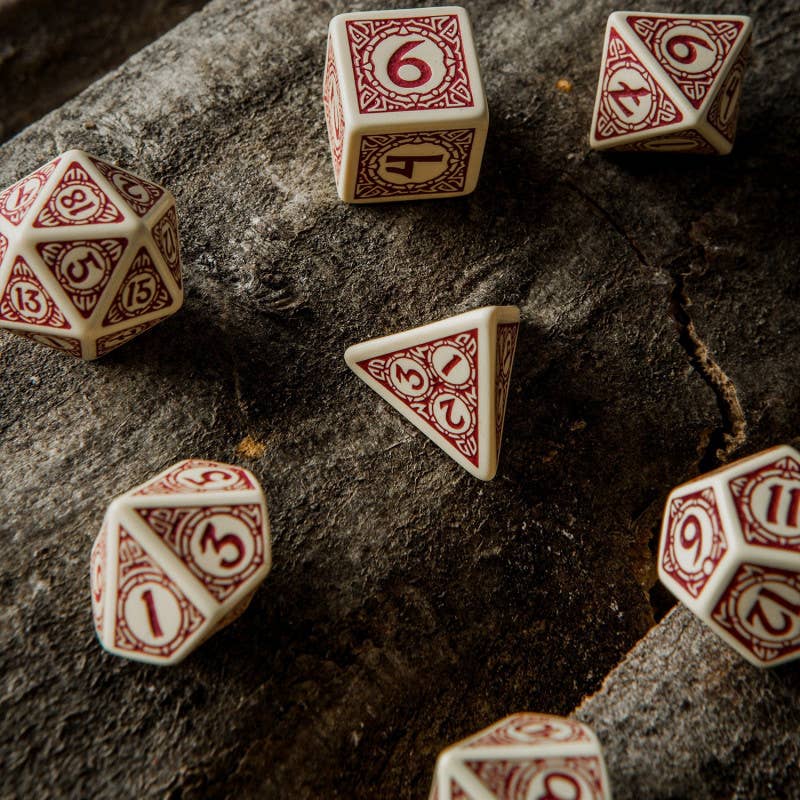 Viking Terningsæt – Beige & Burgundy