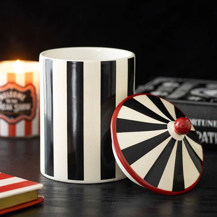 Mystic Circus sortstribet cirkustelt opbevaringskrukke