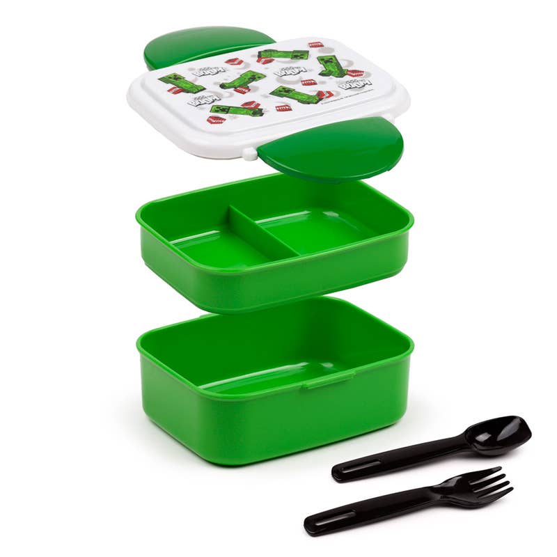 Creeper & TNT Clip Lock Bento-madkasse med Bestik – Minecraft – Puckator