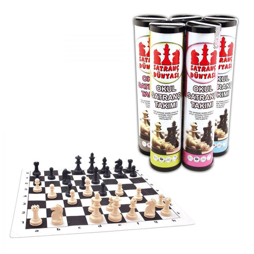 Chess World Roll – Cylinderskaksæt (Stor)