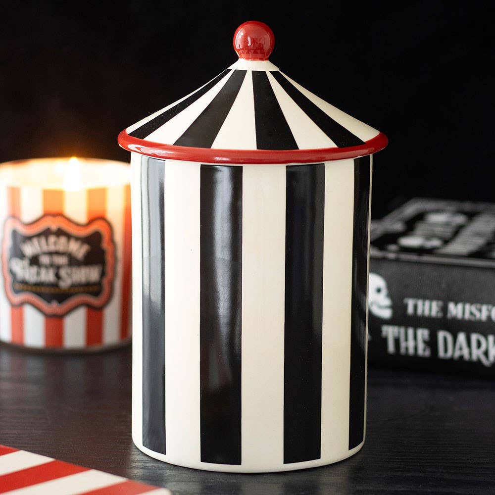Mystic Circus sortstribet cirkustelt opbevaringskrukke