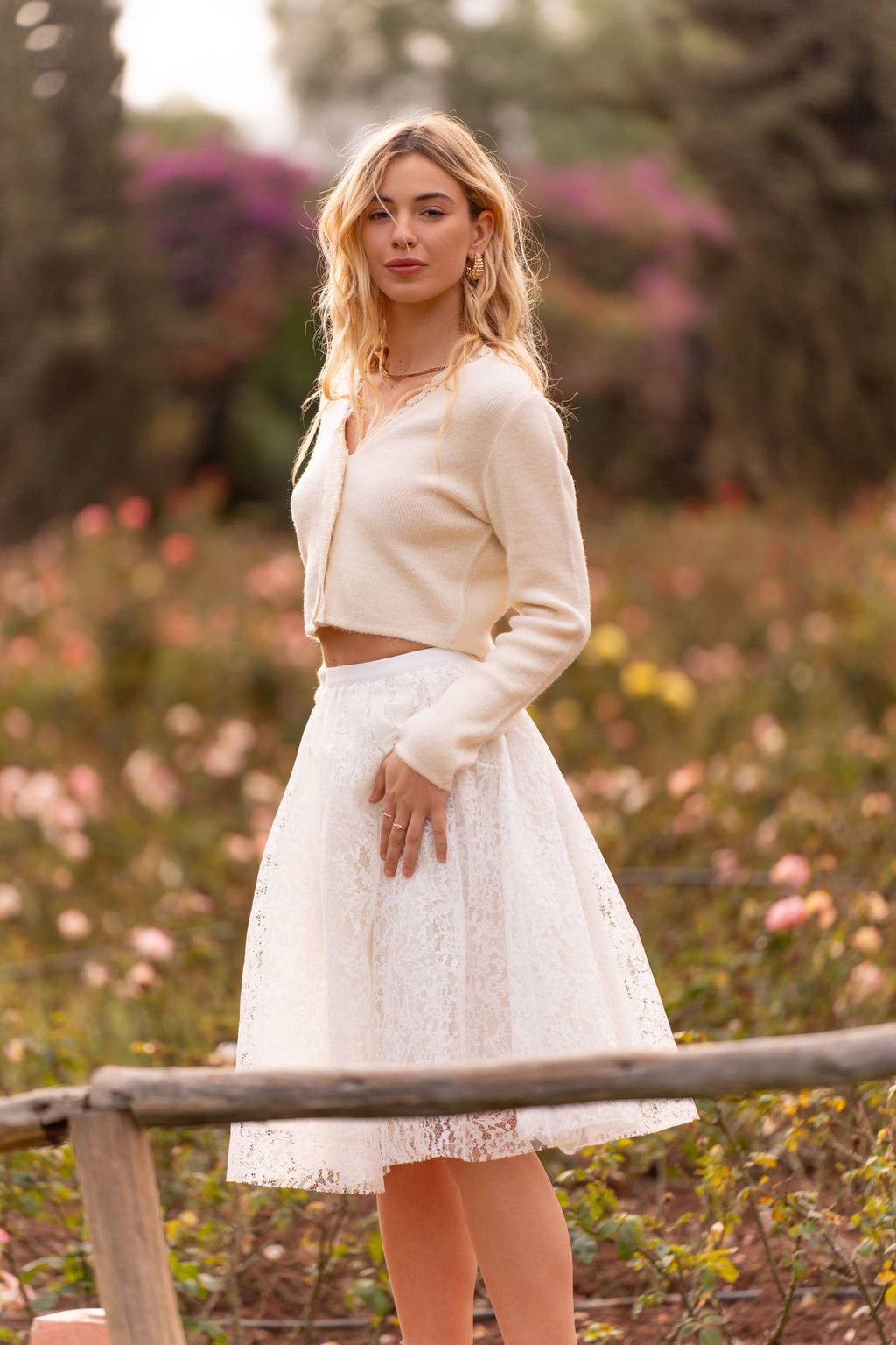 CHOKLATE PARIS - Molly cardigan med blonder og krave