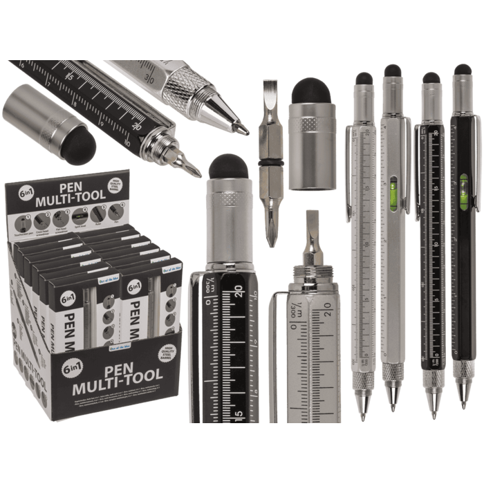 Pen med 6-i-1 Multifunktionsværktøj – 15 x 1,5 cm
