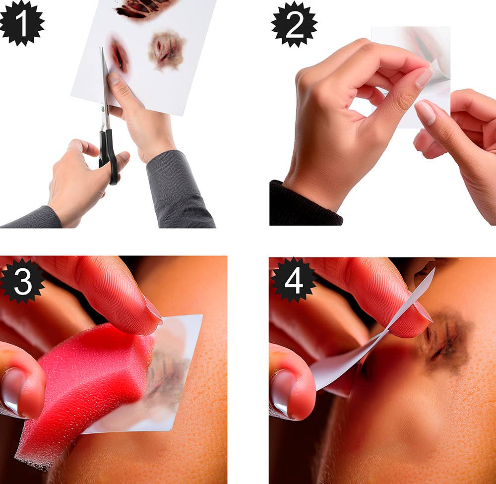 Selvklæbende ar og sår tattoos