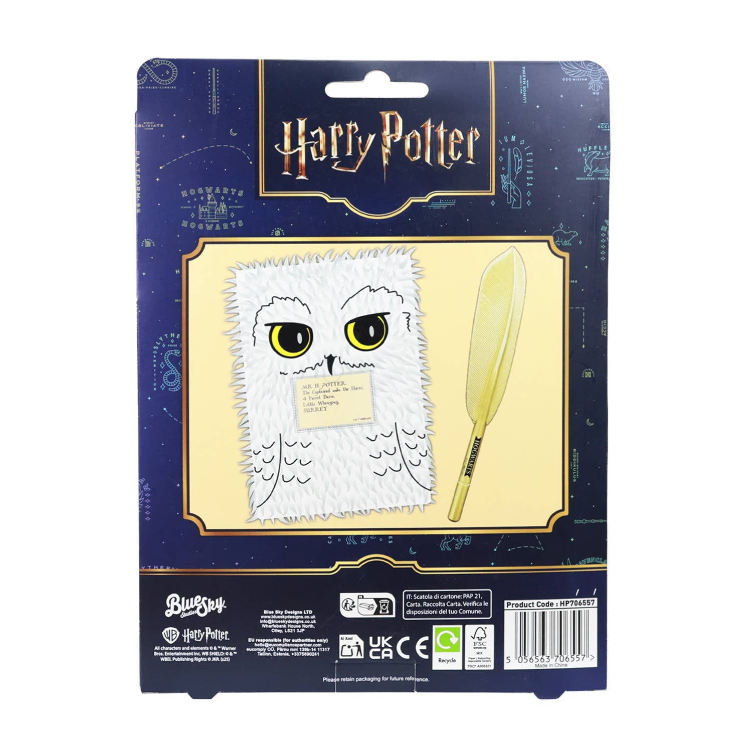 Harry Potter Hedwig Plys Notesbogsæt