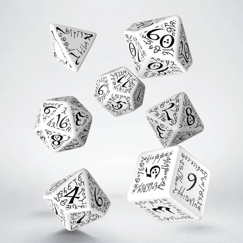 Elvish Dice Set White & Black fra Q-Workshop