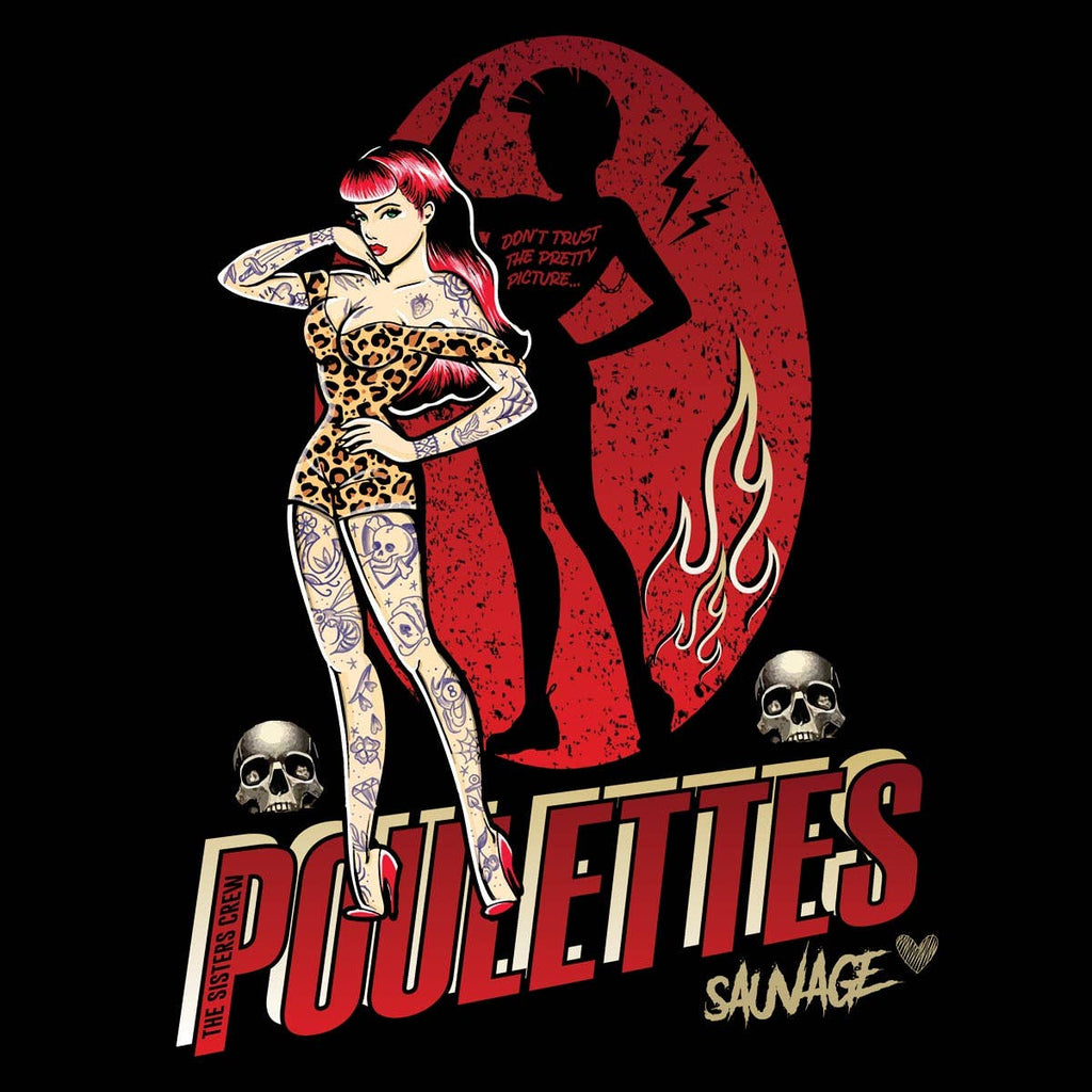 Poulettes Sisters - Dame tanktop « Wild Chick » i sort
