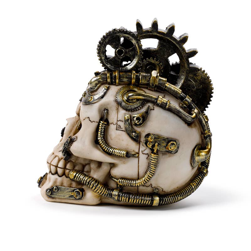 Steampunk Skull med Tandhjul og Fjedre