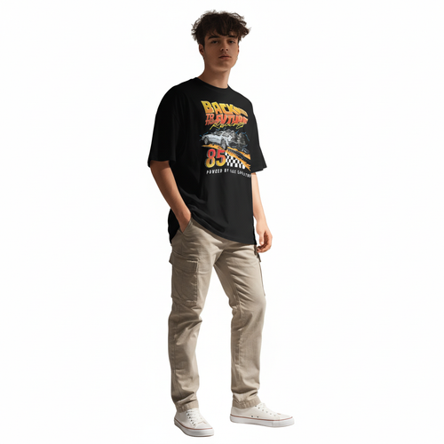 Back to the Future DeLorean Racing T-Shirt fra Cotton Division
