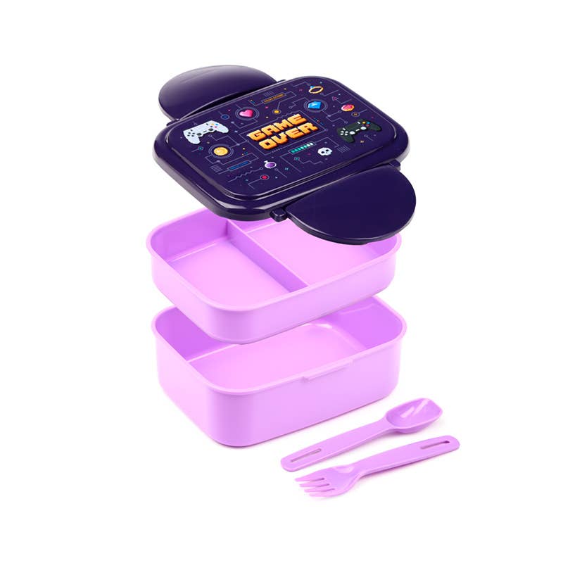 Game Over Clip Lock Bento-madkasse med Bestik – Puckator