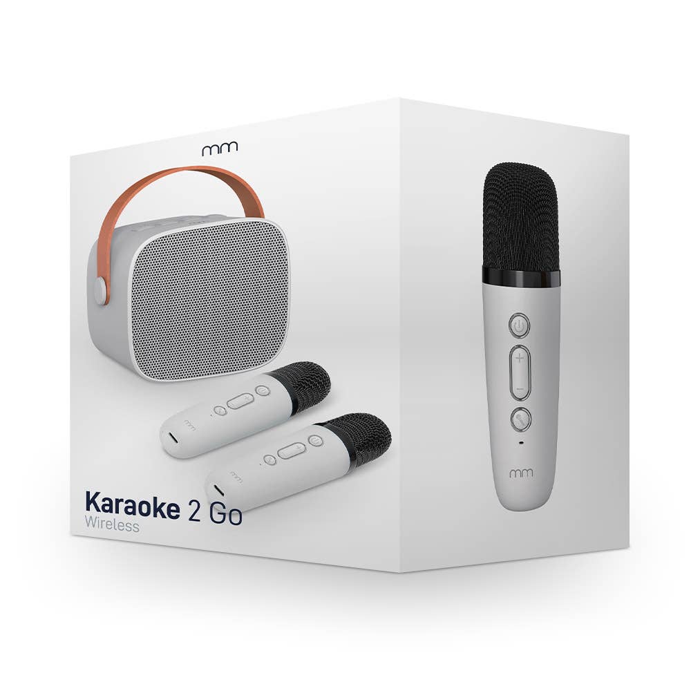 Karaoke to Go – Bærbart Karaoke Sæt med 2 Trådløse Mikrofoner