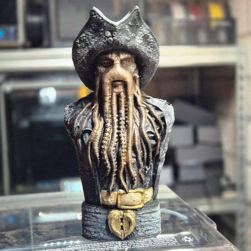 Håndmalet Buste af Davy Jones – Pirates of the Caribbean