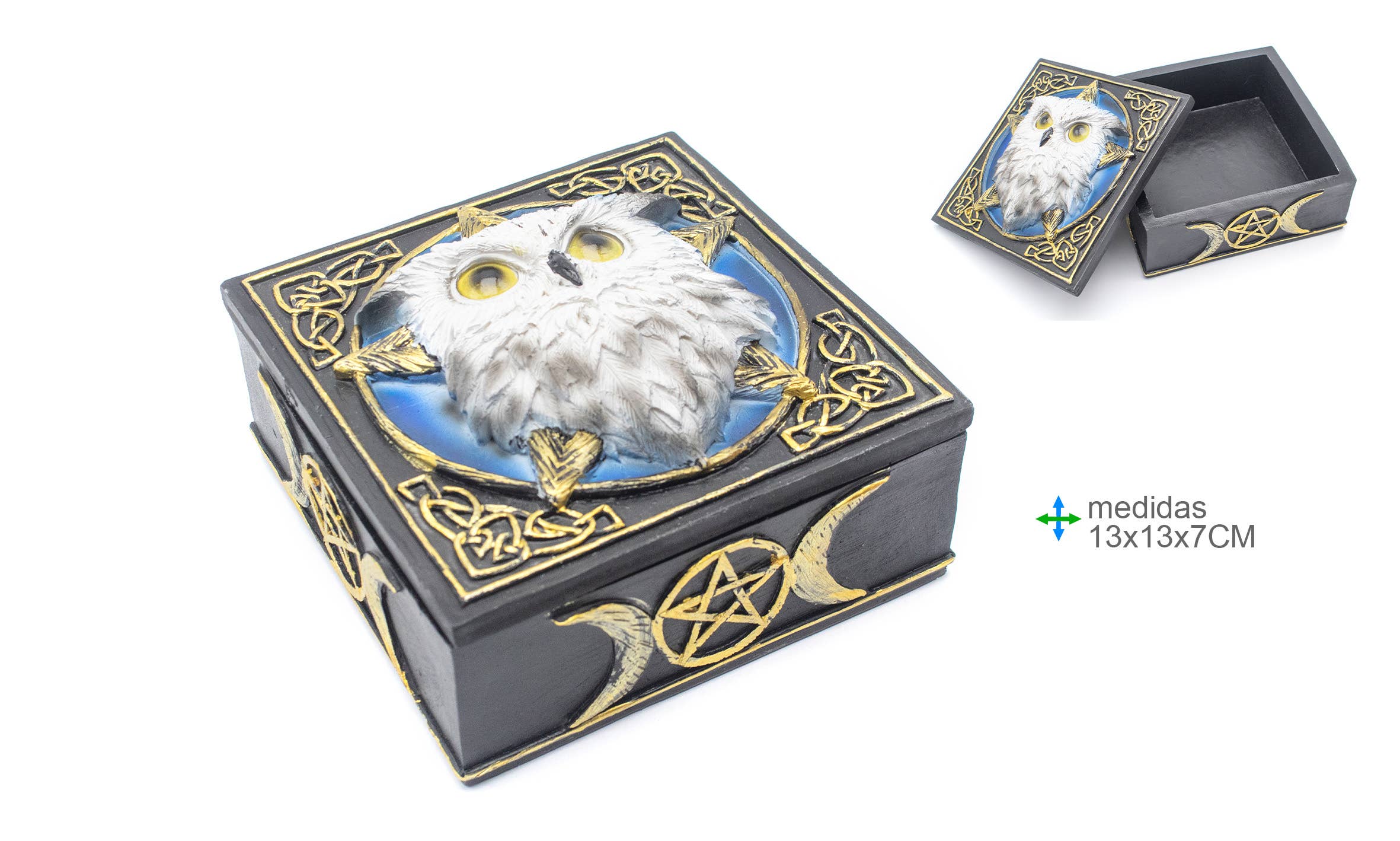 Wicca Ugleboks i Harpiks 13x13x7 cm – Esoterica Arte | Skulls&Bones