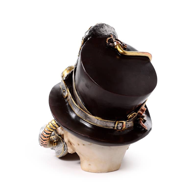 Steampunk-kranie med gasmaske og høj hat