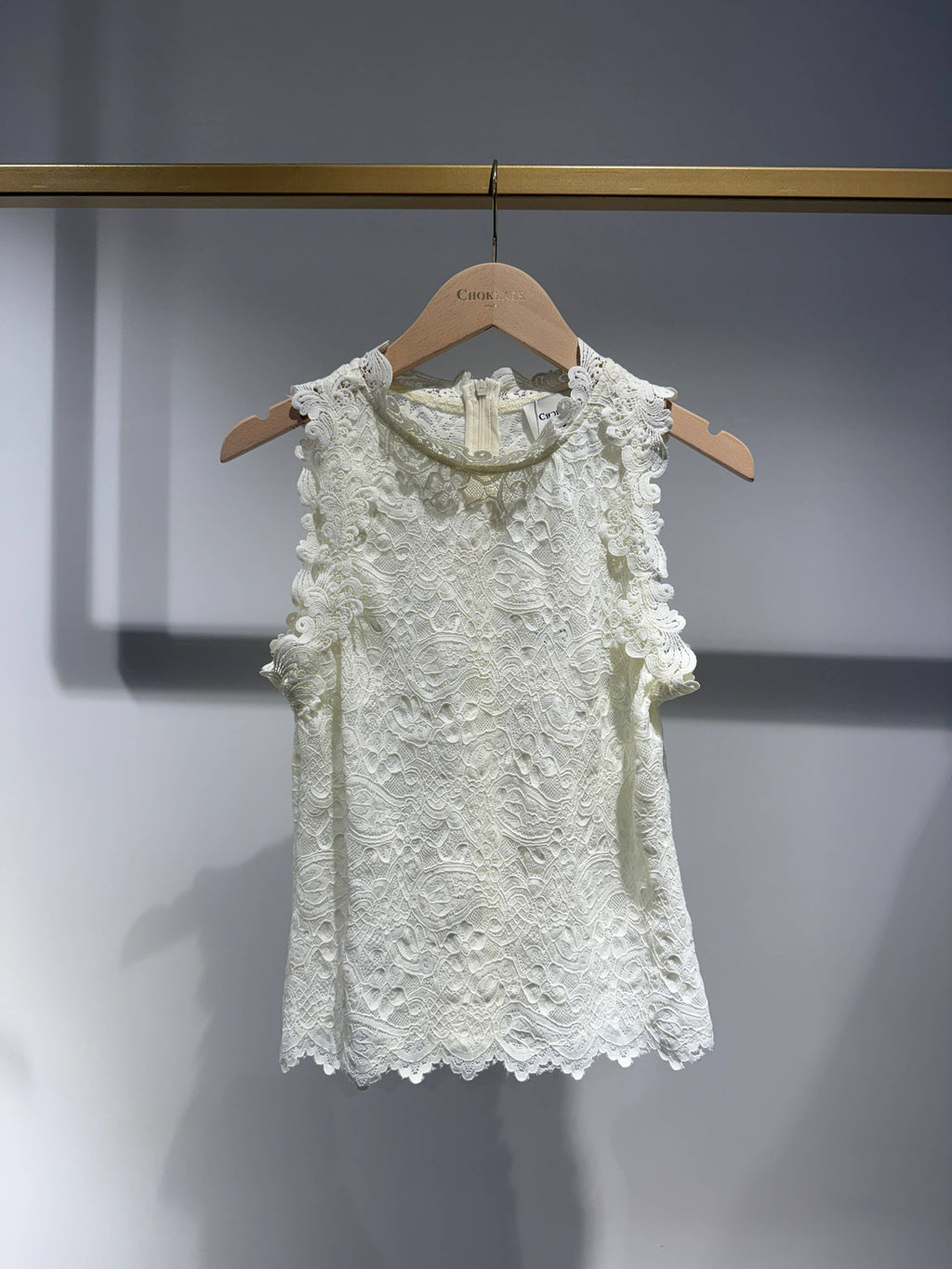 CHOKLATE PARIS - Catalina-top i blomstret blonde