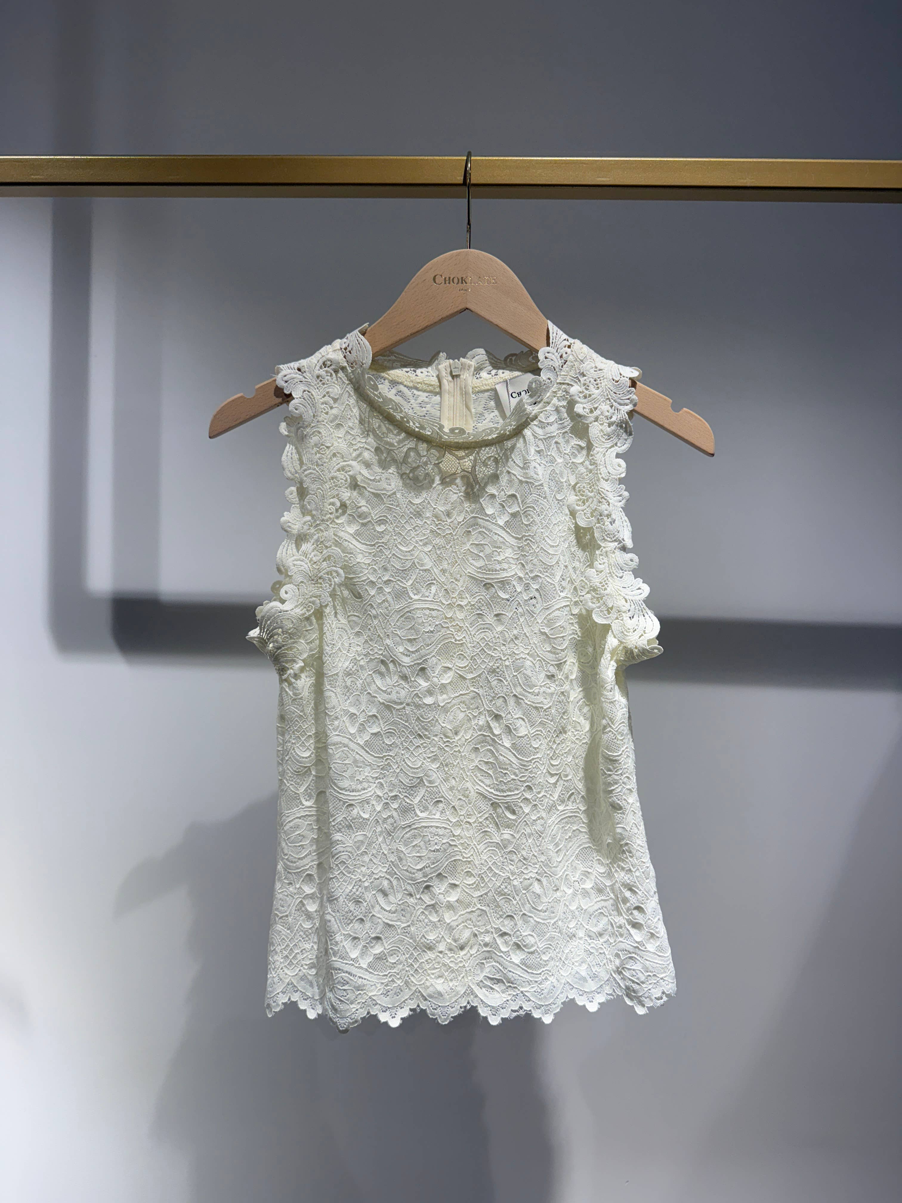 CHOKLATE PARIS - Catalina-top i blomstret blonde